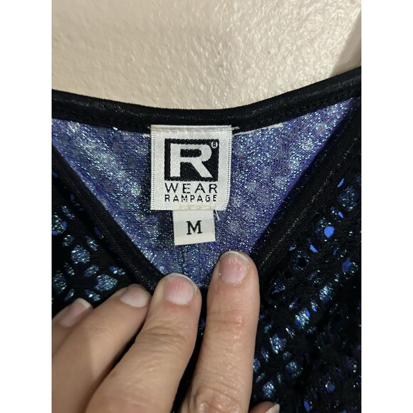 Vintage Y2K Rampage Black Fishnet Fitted Whimsigoth Mermaid Layered Slip Dress - Picture 2 of 15